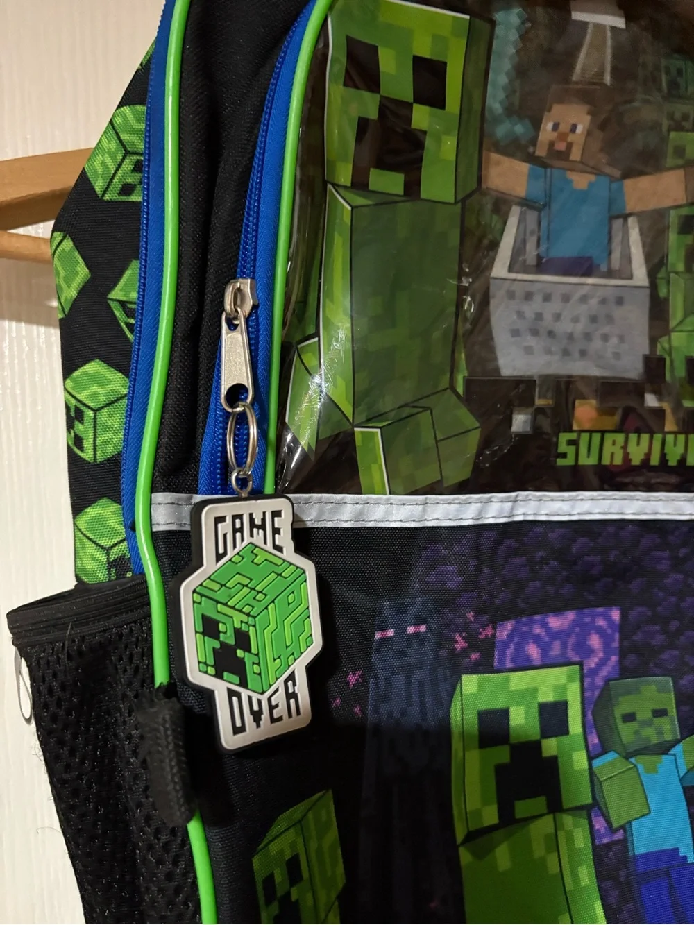 Kids Black and Green Minecraft Survival Mode Backpack